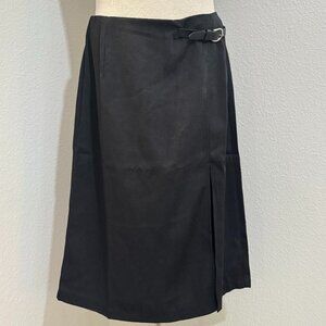 Fashion Nova Midi Skirt Sz XL Zip Back with Slit and Faux belt
